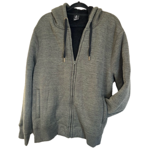 Members Mark Green Sherpa Lined Zip Up Hooded Mens Jacket Size X-Large